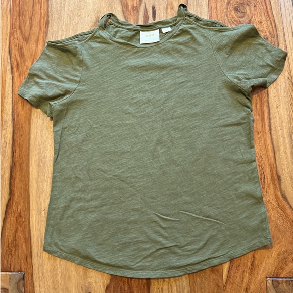 Maje cotton T-shirt size M olive colour in great condition - Picture 6 of 6
